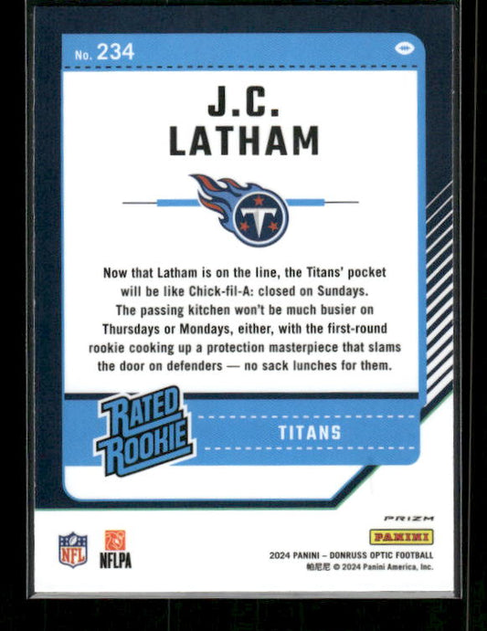 J.C. Latham - 2024 Donruss Optic - Green Velocity - Rated Rookie