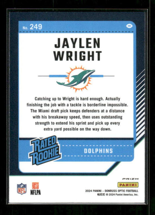 Jaylen Wright - 2024 Donruss Optic - Green Velocity - Rated Rookie
