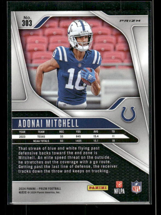 Adonai Mitchell - 2024 Panini Prizm - Lazer - Rookie