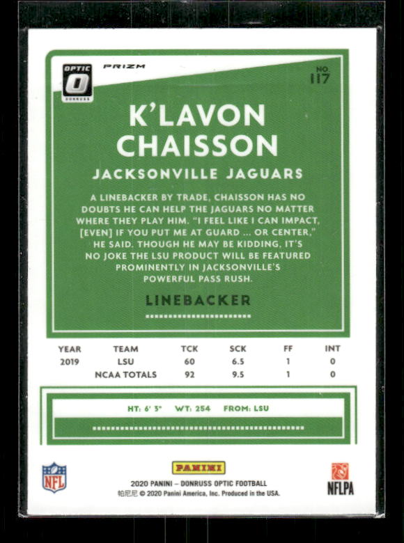 K'Lavon Chaisson - 2020 Donruss Optic - Green Velocity - Rookie