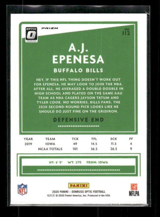 A.J. Epenesa - 2020 Donruss Optic - Holo - Rookie