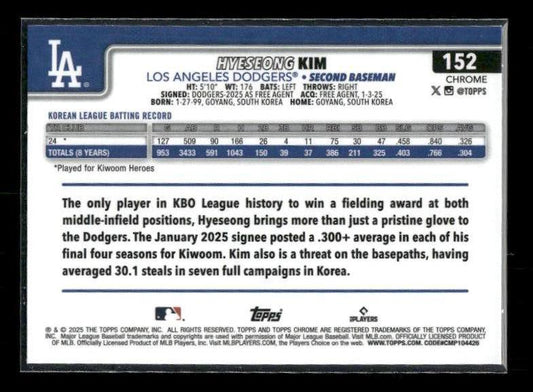 Hyeseong Kim - 2025 Topps Chrome - Raywave Refractors - Rookie