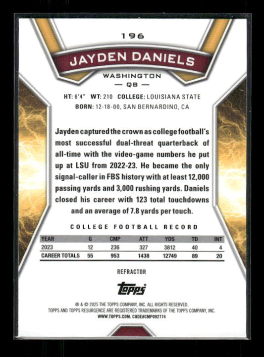 2024 Topps Resurgence #196 Jayden Daniels Refractor
