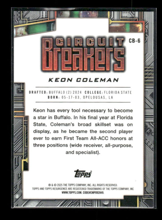2024 Topps Resurgence - Circuit Breakers #CB-6 Keon Coleman