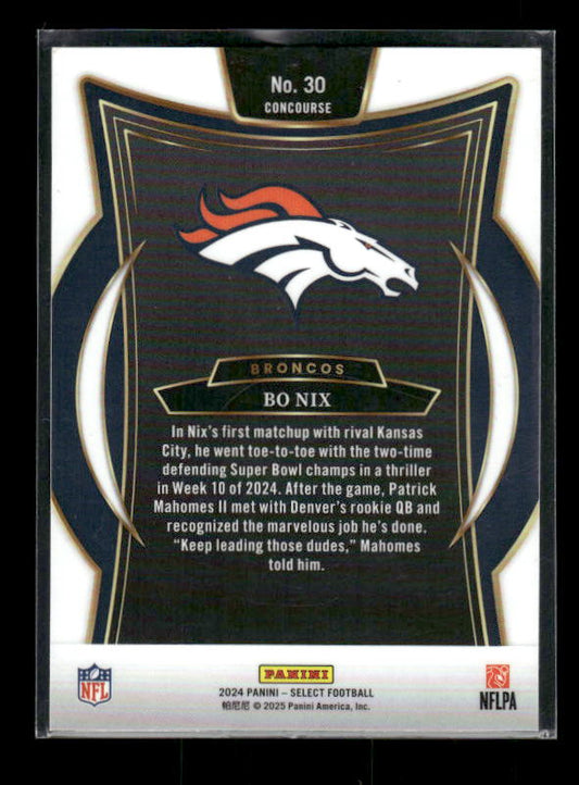 2024 Panini Select #30 Bo Nix