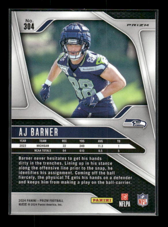 2024 Panini Prizm #304 AJ Barner Green Wave