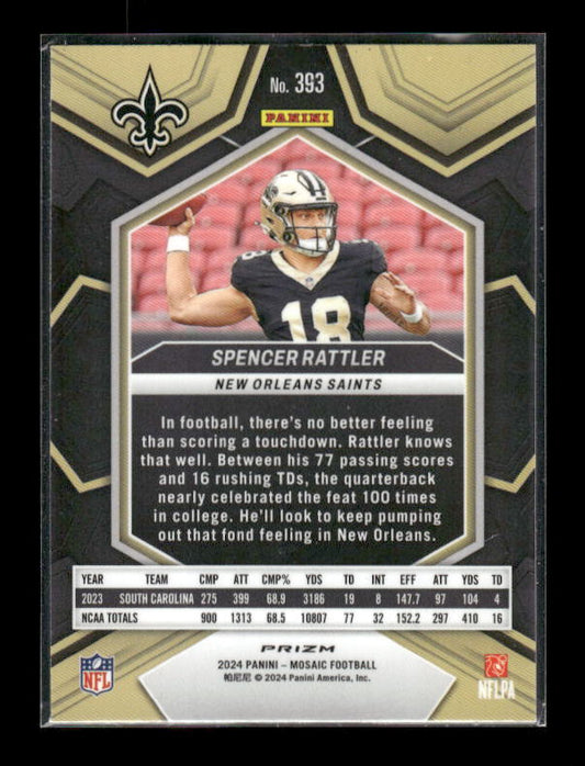 2024 Panini Mosaic #393 Spencer Rattler Mosaic Reactive Blue