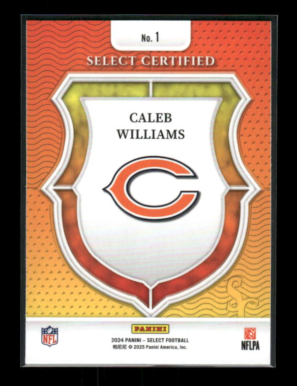2024 Panini Select #1 Caleb Williams Select Certified Rookies