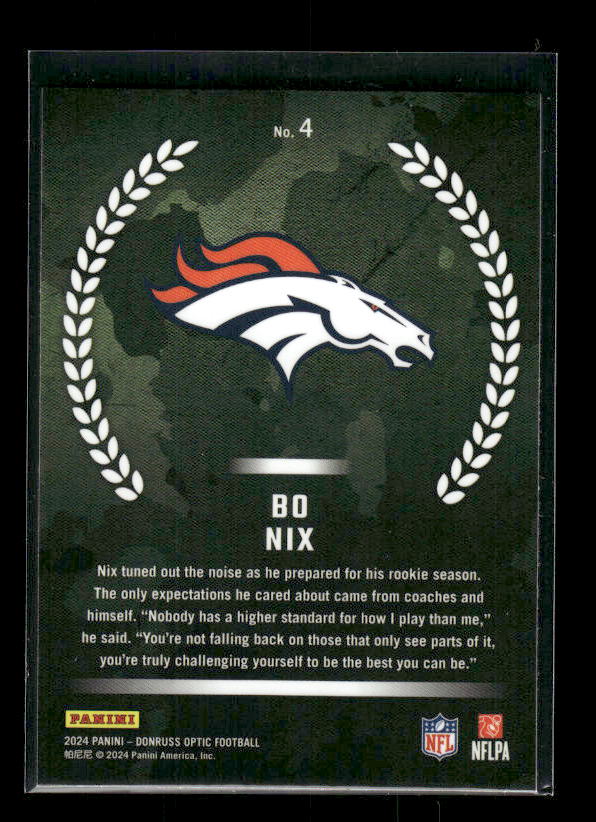 2024 Donruss Optic #4 Bo Nix Rookie Recruits