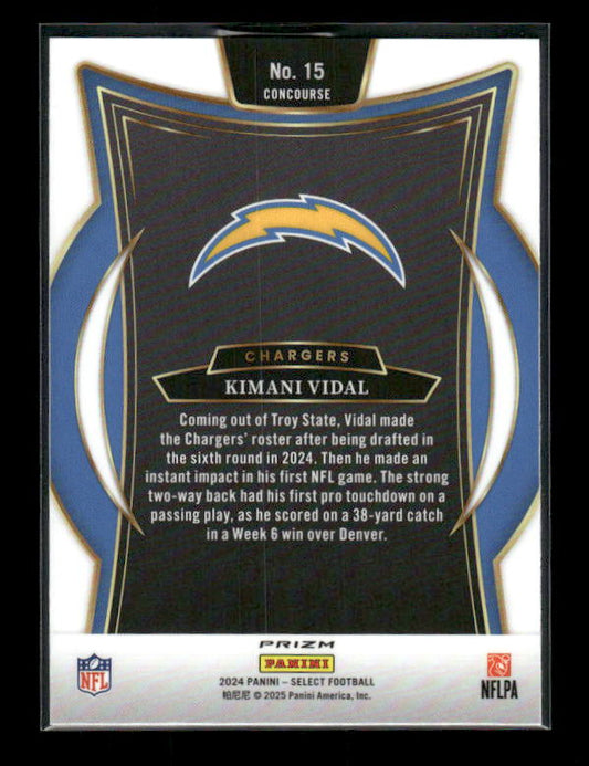 2024 Panini Select #15 Kimani Vidal Green & Yellow Prizm Shock