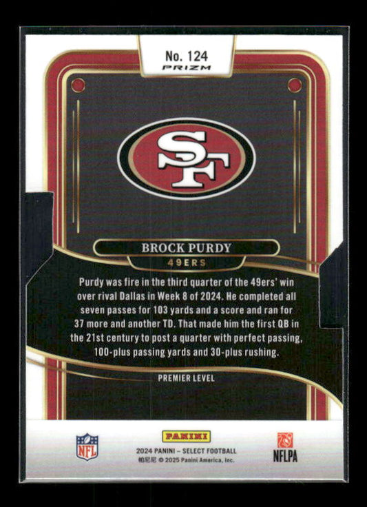 2024 Panini Select #124 Brock Purdy Silver Prizm Die Cut