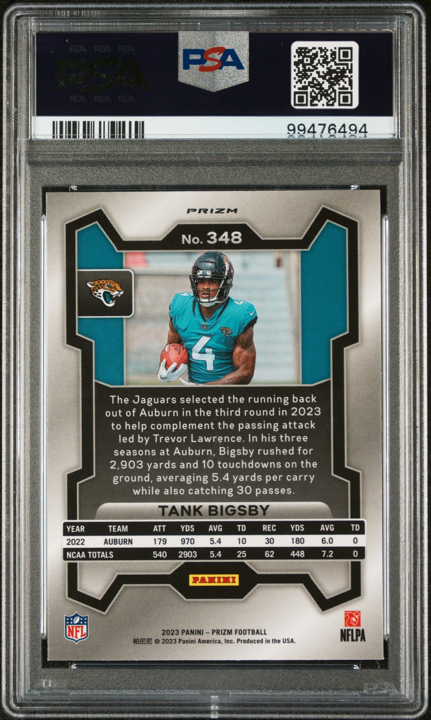 2023 Panini Prizm #348 Tank Bigsby Silver Prizm PSA 9