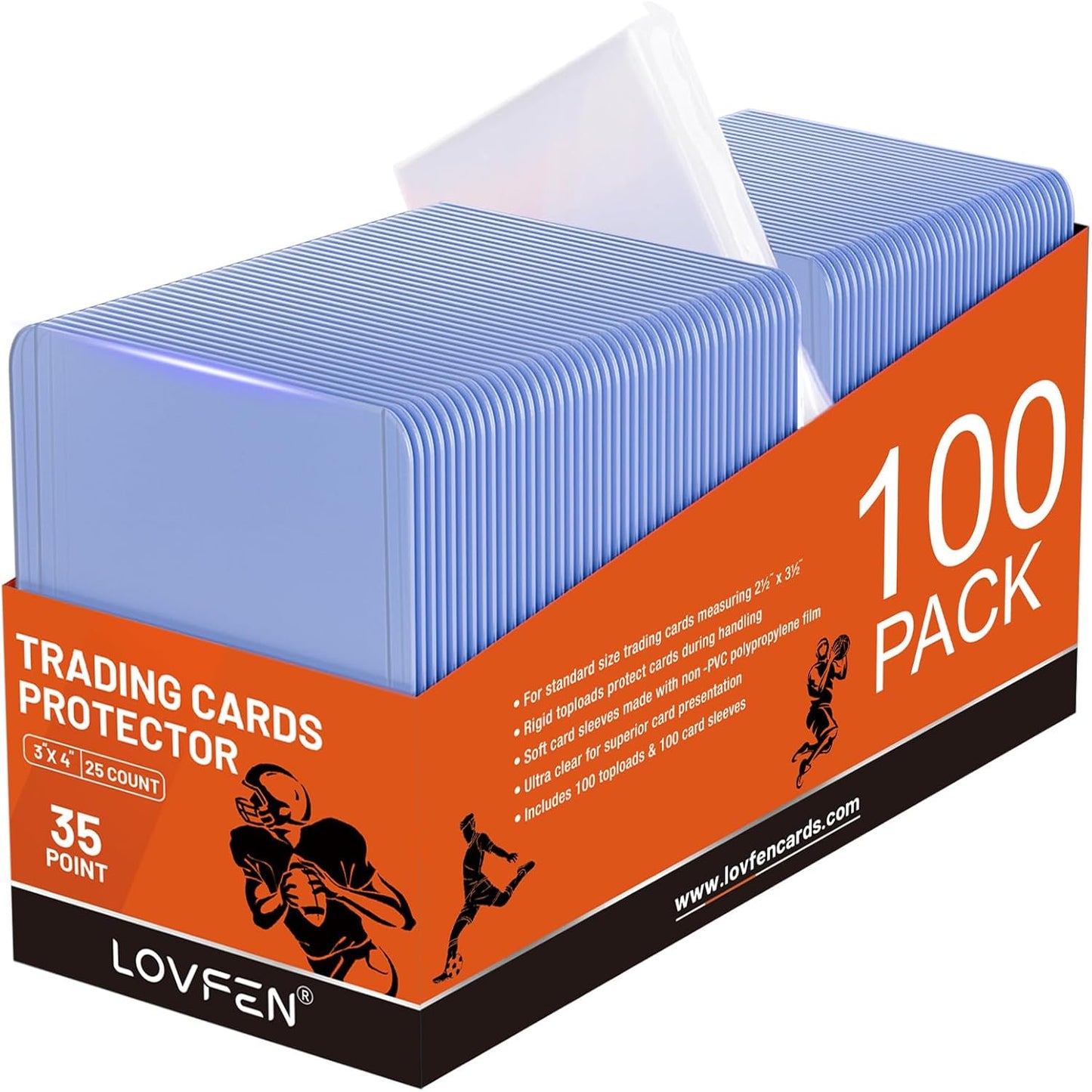 LOVFEN Top Loaders + Penny Sleeves (100 Ct)