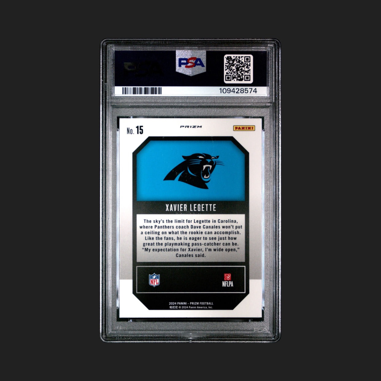 Xavier Legette - 2024 Panini Prizm - Green Emergent - Rookie - PSA 10