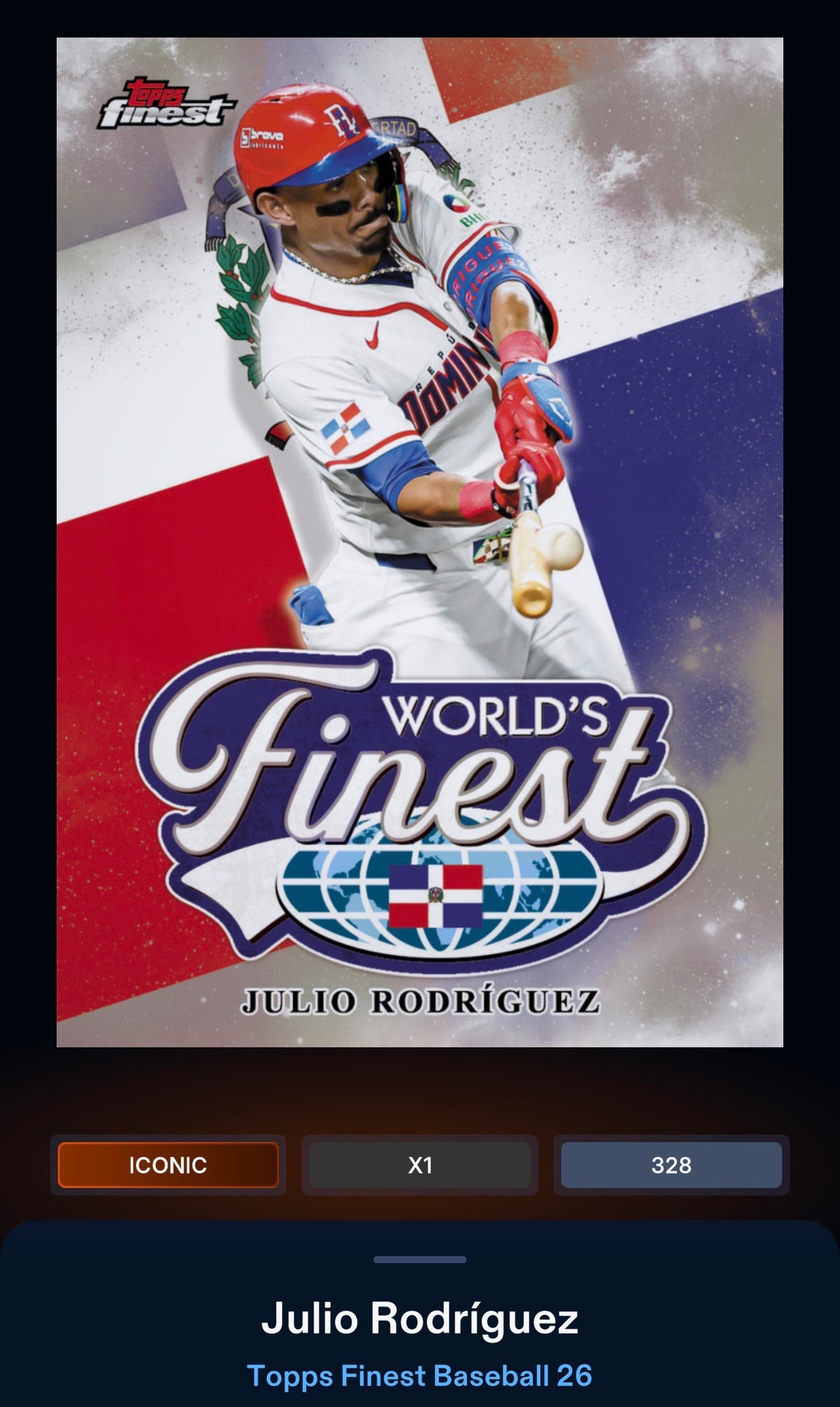 Topps BUNT Digital Card – Julio Rodriguez – Series 1 - Refractor World's Finest | Iconic