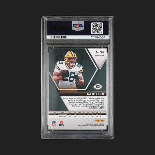 AJ Dillon - 2020 Panini Mosaic - Green Mosaic - Rookie - PSA 10