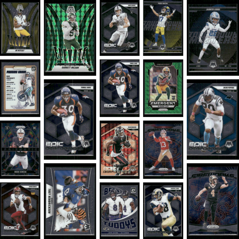 2024 & 2025 Football Cards - 18 Card Rookie & Vet Insert Lot