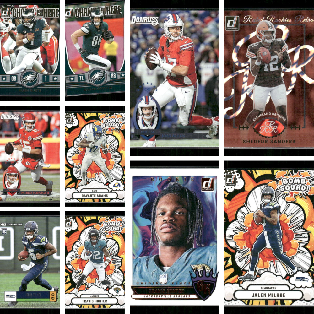 2025 Donruss Football - 10 Card Rookie & Vet Insert Lot