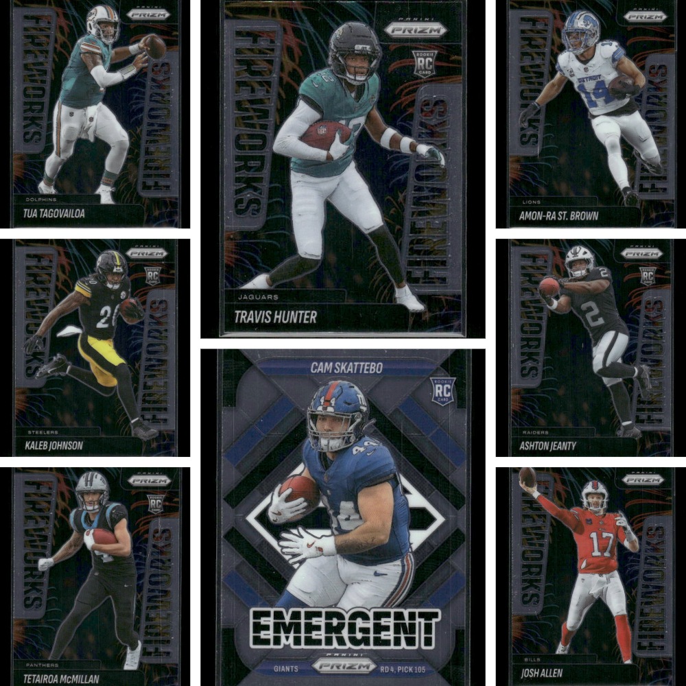 2025 Prizm Football - 8 Card Rookie & Vet Insert Lot