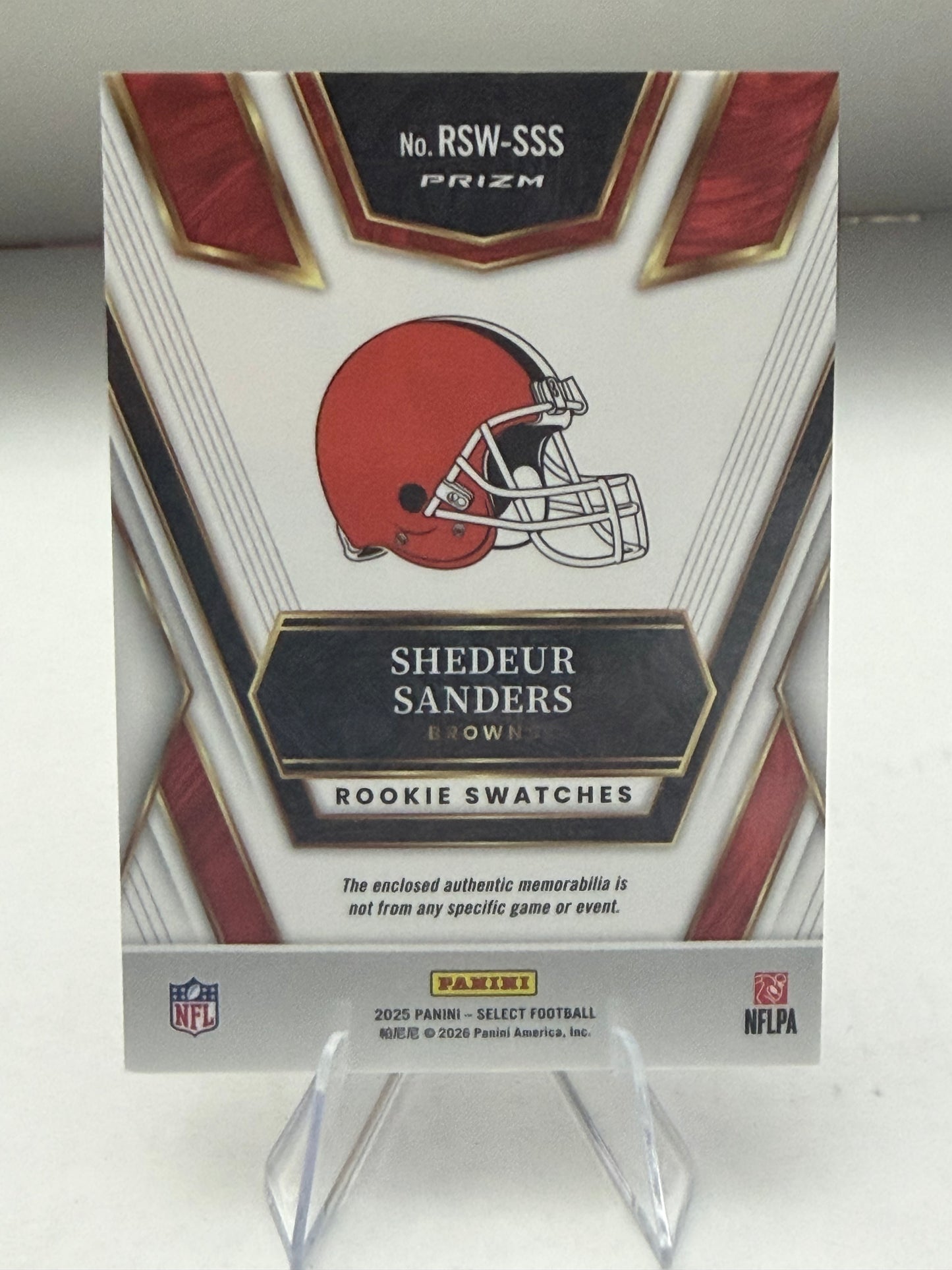 Shedeur Sanders - 2025 Select Football - Rookie Swatches Patch