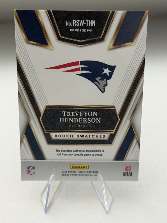 TreVeyon Henderson - 2025 Select Football - Rookie Swatches Patch