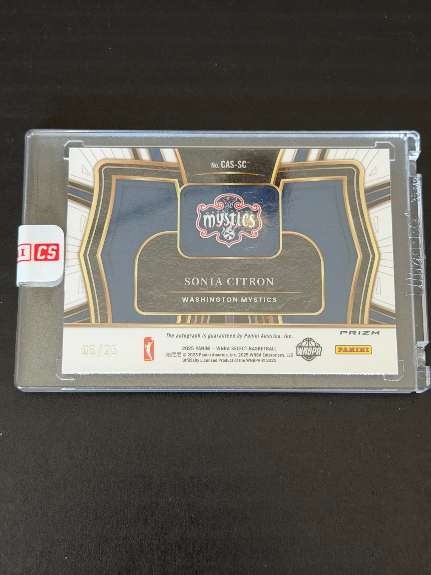 Sonia Citron - 2025 WNBA Select - Tie Dye Courtside Action Auto /25 - Rookie