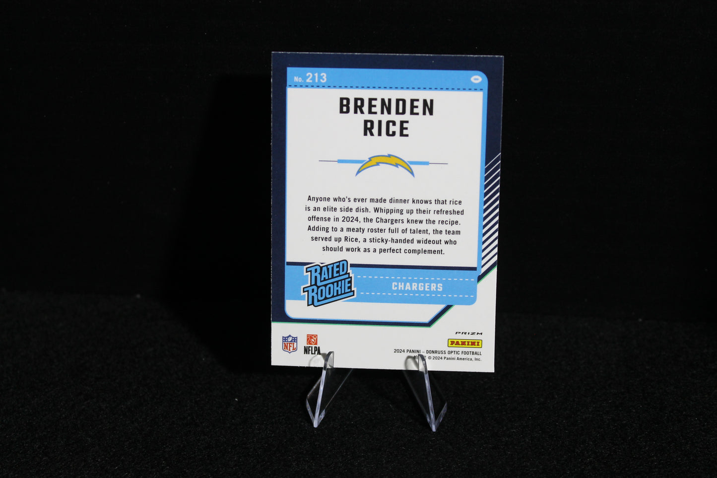Brenden Rice - 2024 Donruss Optic - Blue Hyper - Rated Rookie