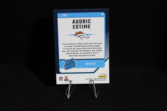 Audric Estime - 2024 Donruss Optic - Blue Hyper - Rated Rookie