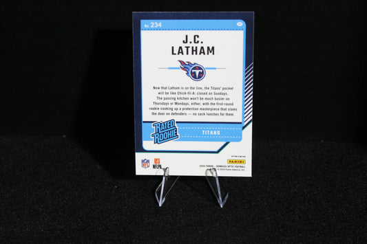 J.C. Latham - 2024 Donruss Optic - Blue Hyper - Rated Rookie