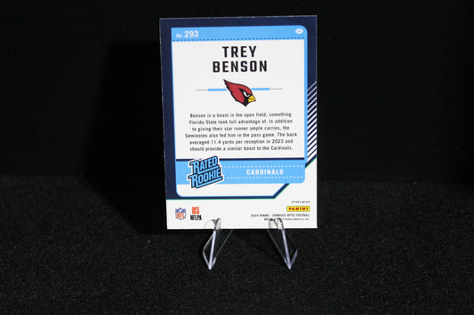 Trey Benson - 2024 Donruss Optic - Blue Hyper - Rated Rookie