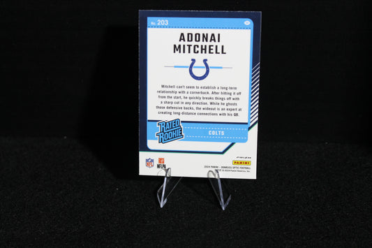 Adonai Mitchell - 2024 Donruss Optic - Blue Hyper - Rated Rookie