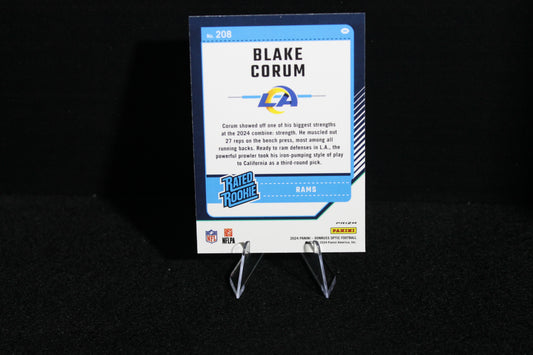 Blake Corum - 2024 Donruss Optic - Blue Hyper - Rated Rookie