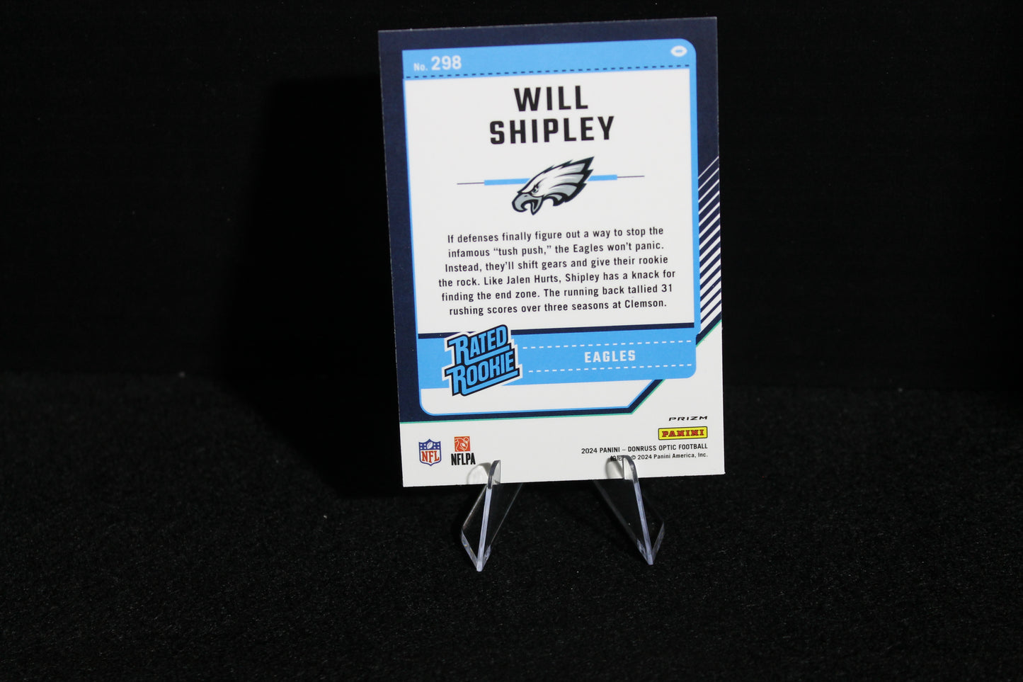 Will Shipley - 2024 Donruss Optic - Blue Hyper - Rated Rookie