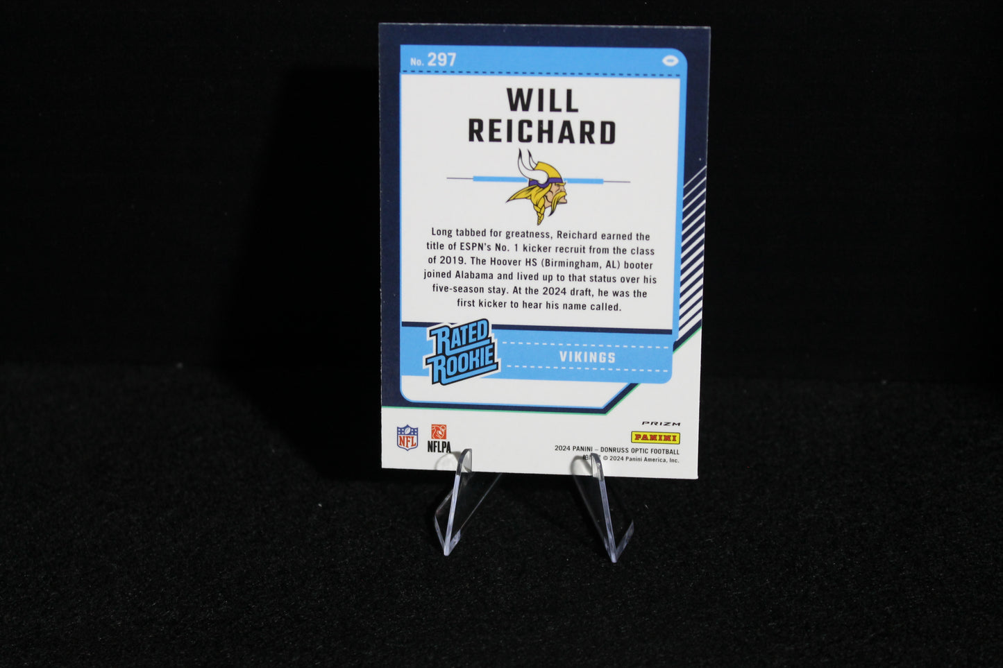 Will Reichard - 2024 Donruss Optic - Blue Hyper - Rated Rookie