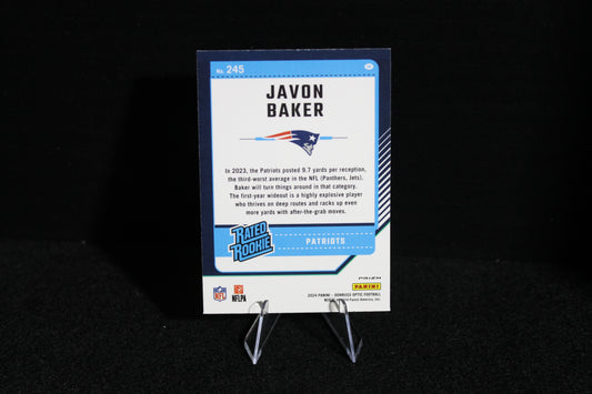 Javon Baker - 2024 Donruss Optic - Blue Hyper - Rated Rookie