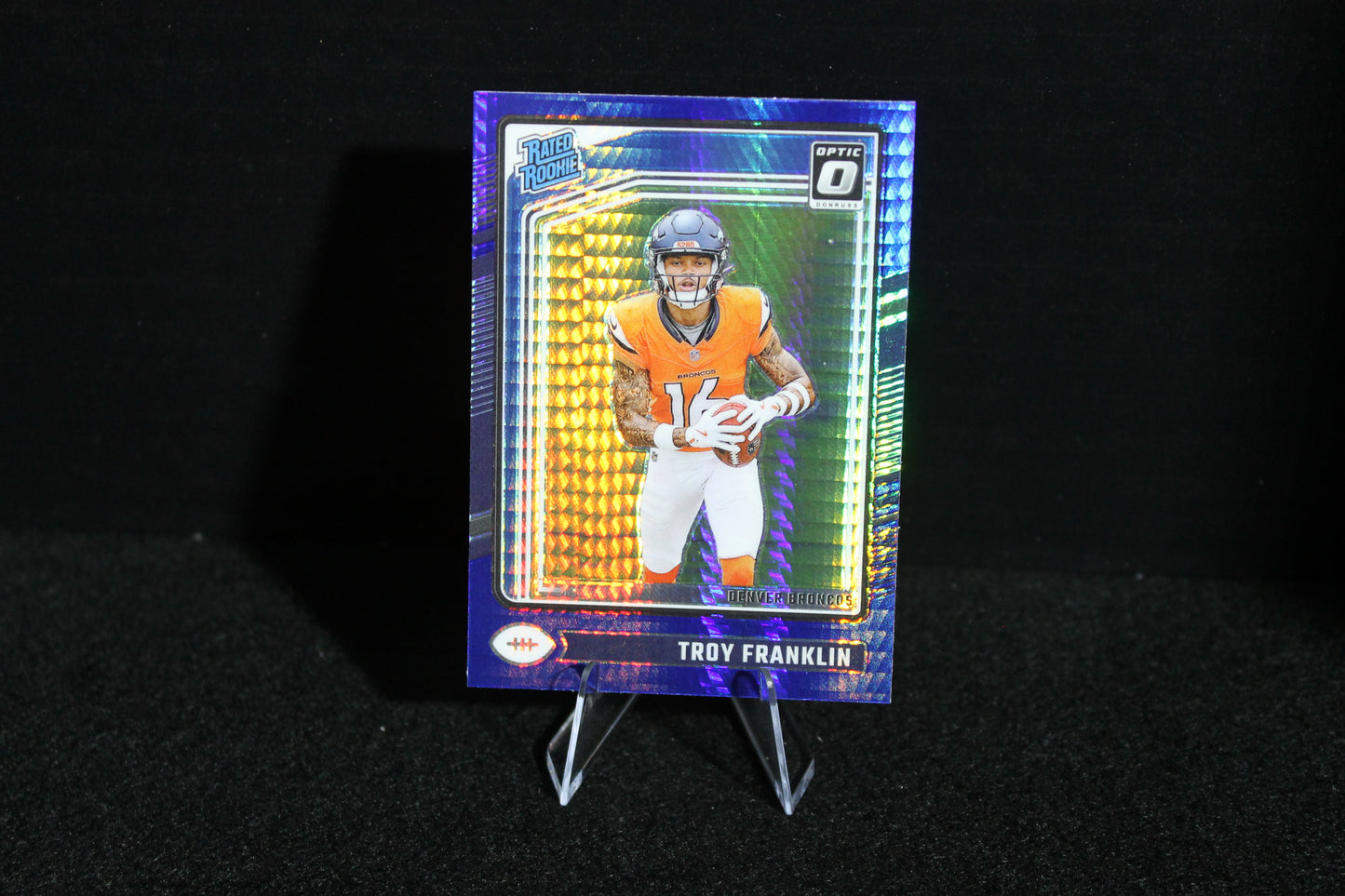 Troy Franklin - 2024 Donruss Optic - Blue Hyper - Rated Rookie