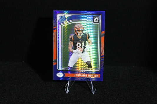 Jermaine Burton - 2024 Donruss Optic - Blue Hyper - Rated Rookie