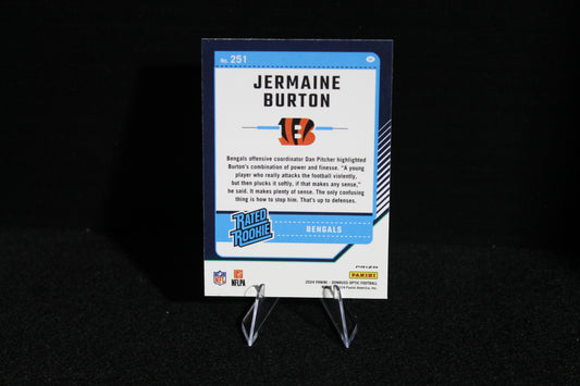 Jermaine Burton - 2024 Donruss Optic - Blue Hyper - Rated Rookie