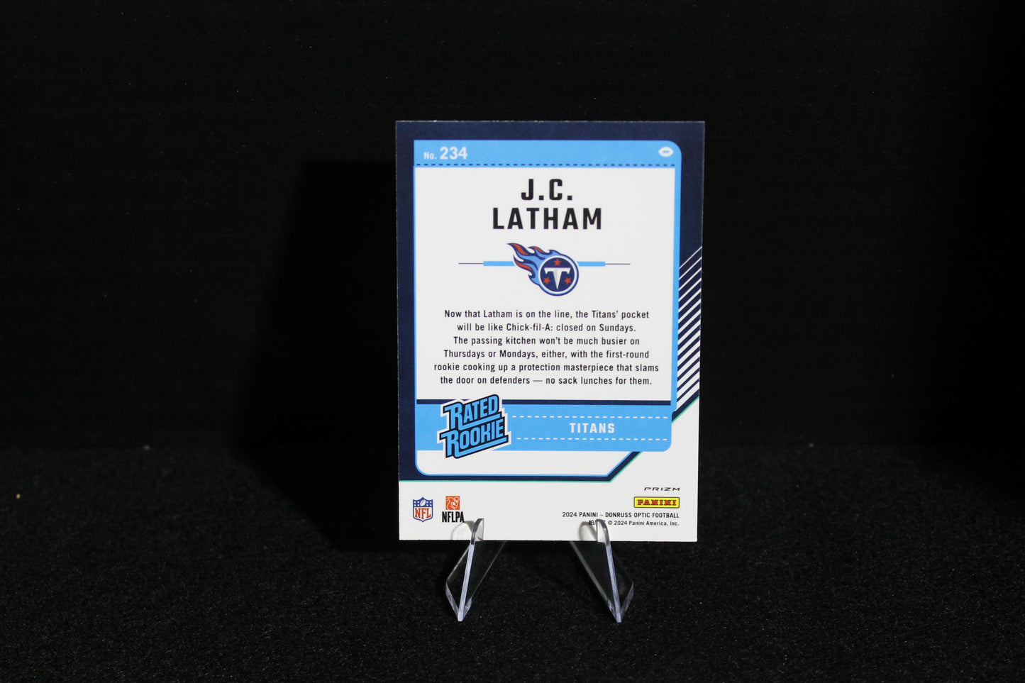 J.C. Latham - 2024 Donruss Optic - Purple Shock - Rated Rookie