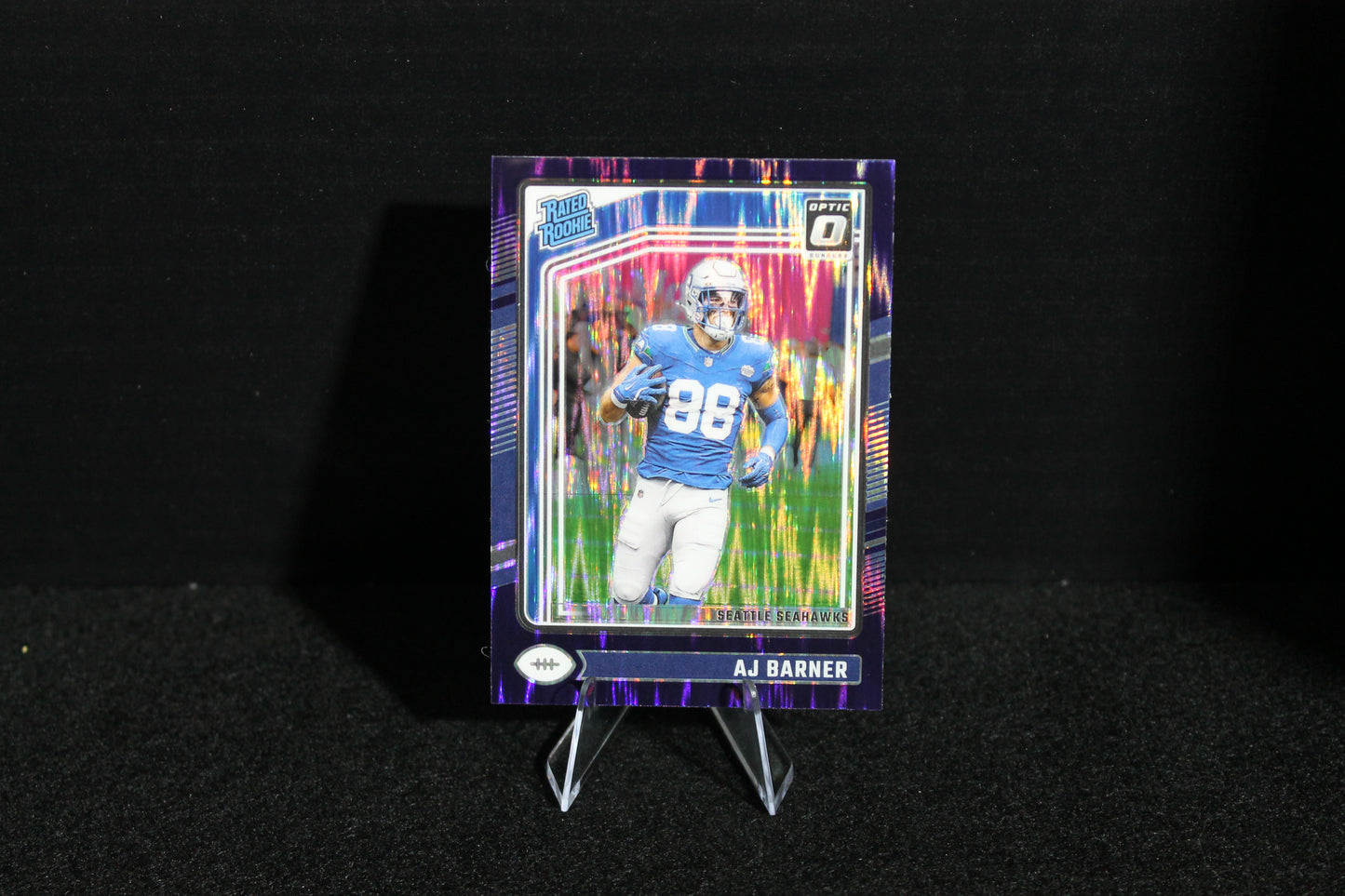 AJ Barner - 2024 Donruss Optic - Purple Shock - Rated Rookie