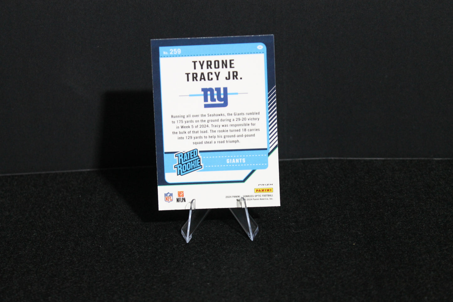 Tyrone Tracy Jr. - 2024 Donruss Optic - Blue Hyper - Rated Rookie