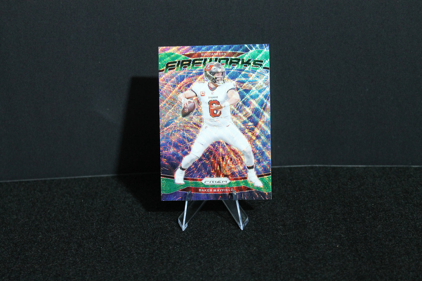 Baker Mayfield - 2024 Panini Prizm - Green Wave Fireworks
