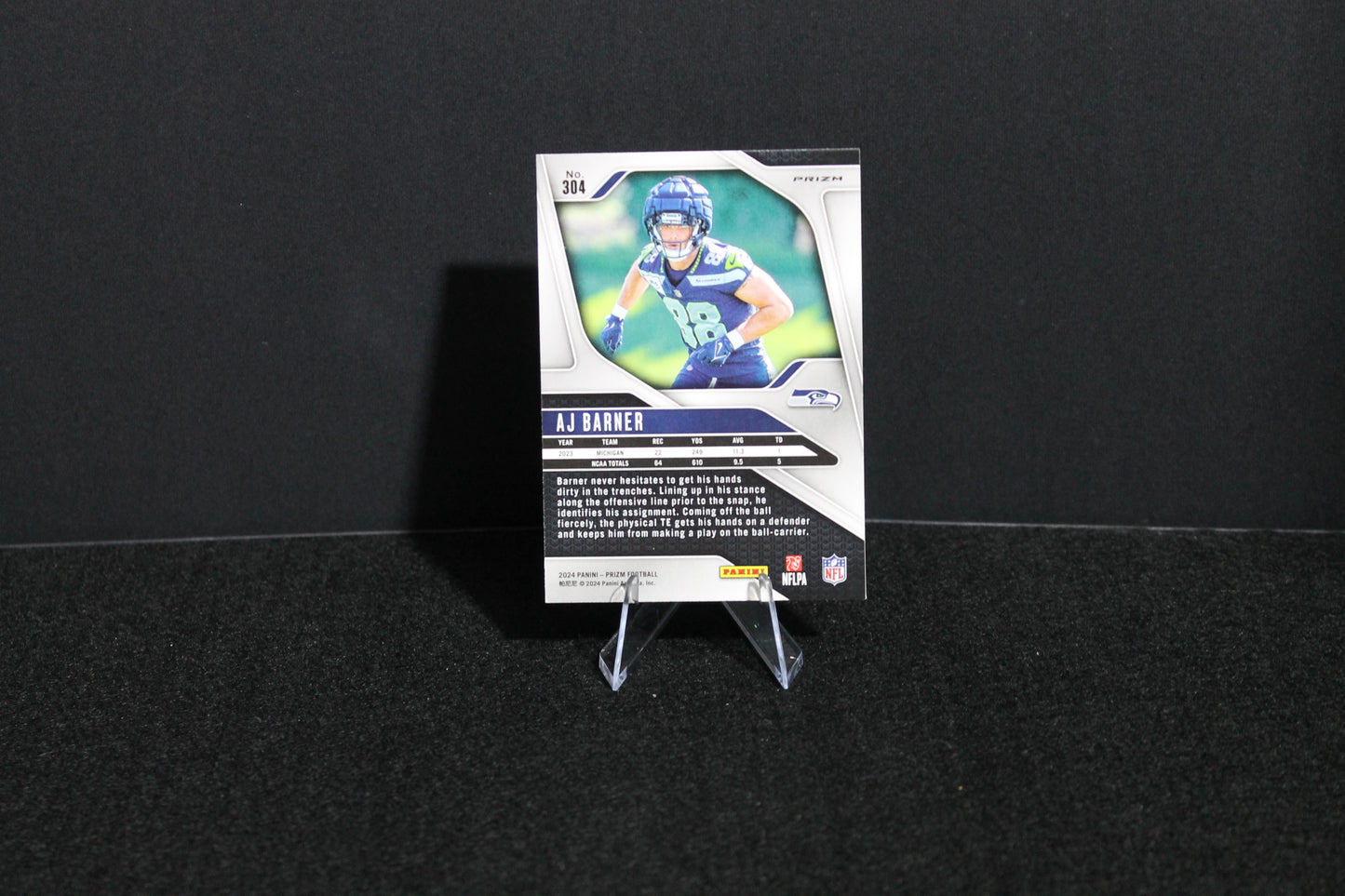 AJ Barner - 2024 Panini Prizm - Green Prizm - Rookie