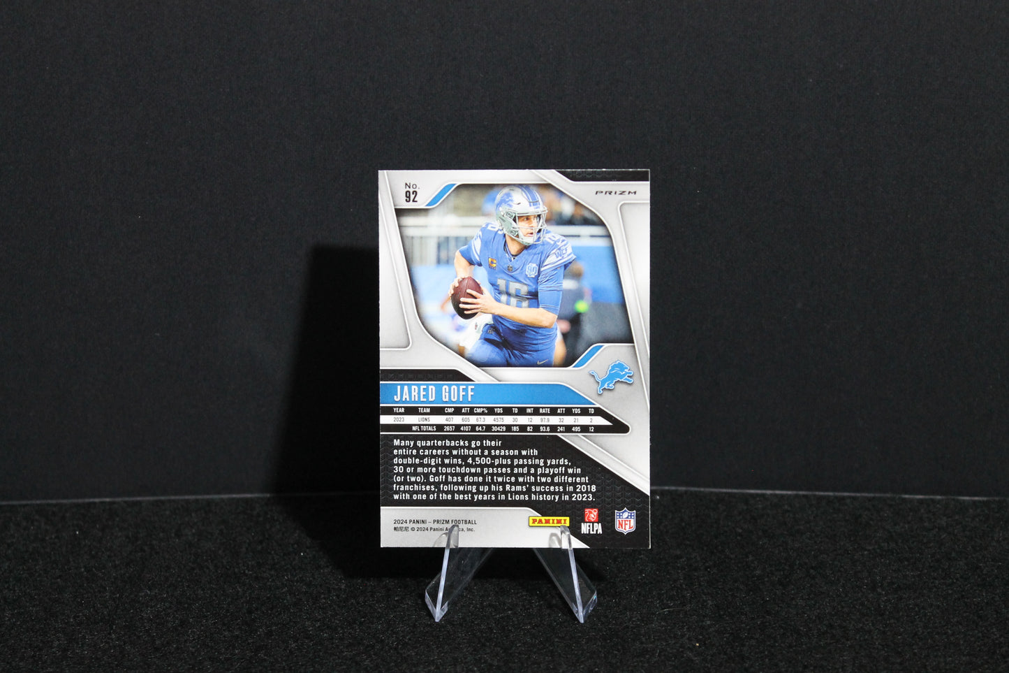 Jared Goff - 2024 Panini Prizm - Silver Prizm
