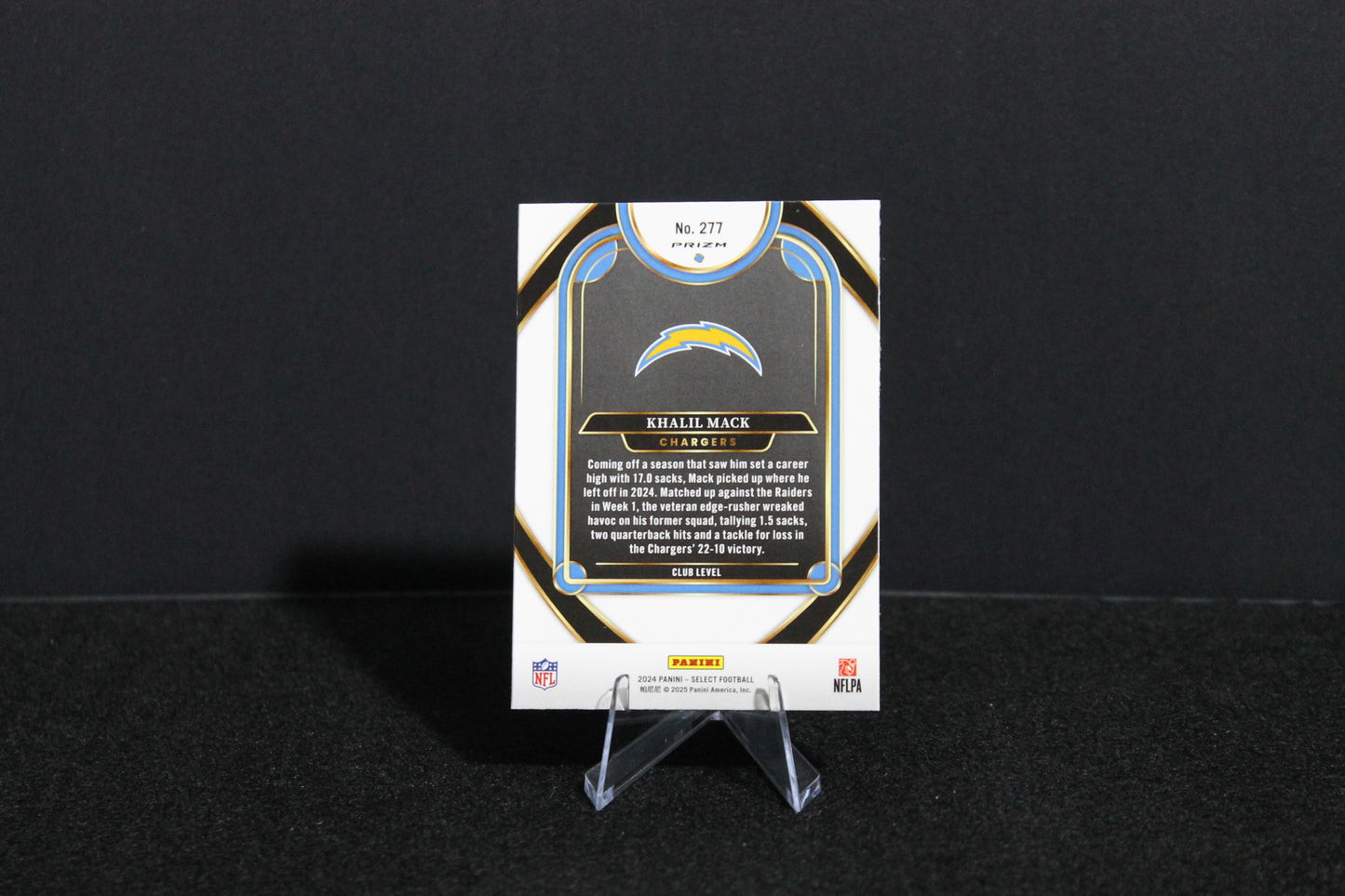 Khalil Mack - 2024 Select Football - Red & Blue Shock - Club Level