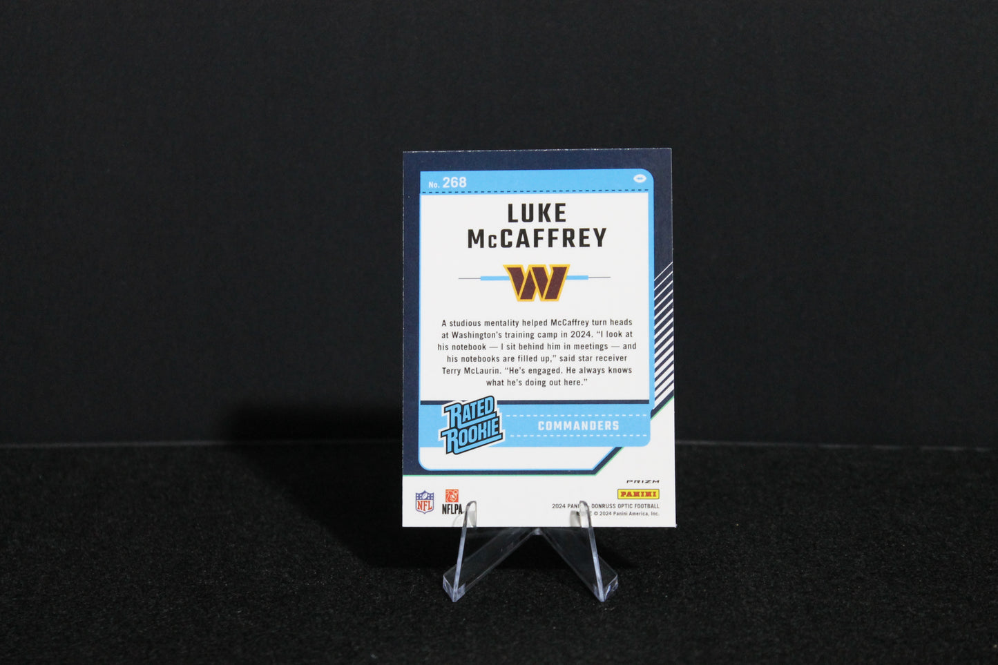 Luke McCaffrey - 2024 Donruss Optic - Blue Hyper - Rated Rookie