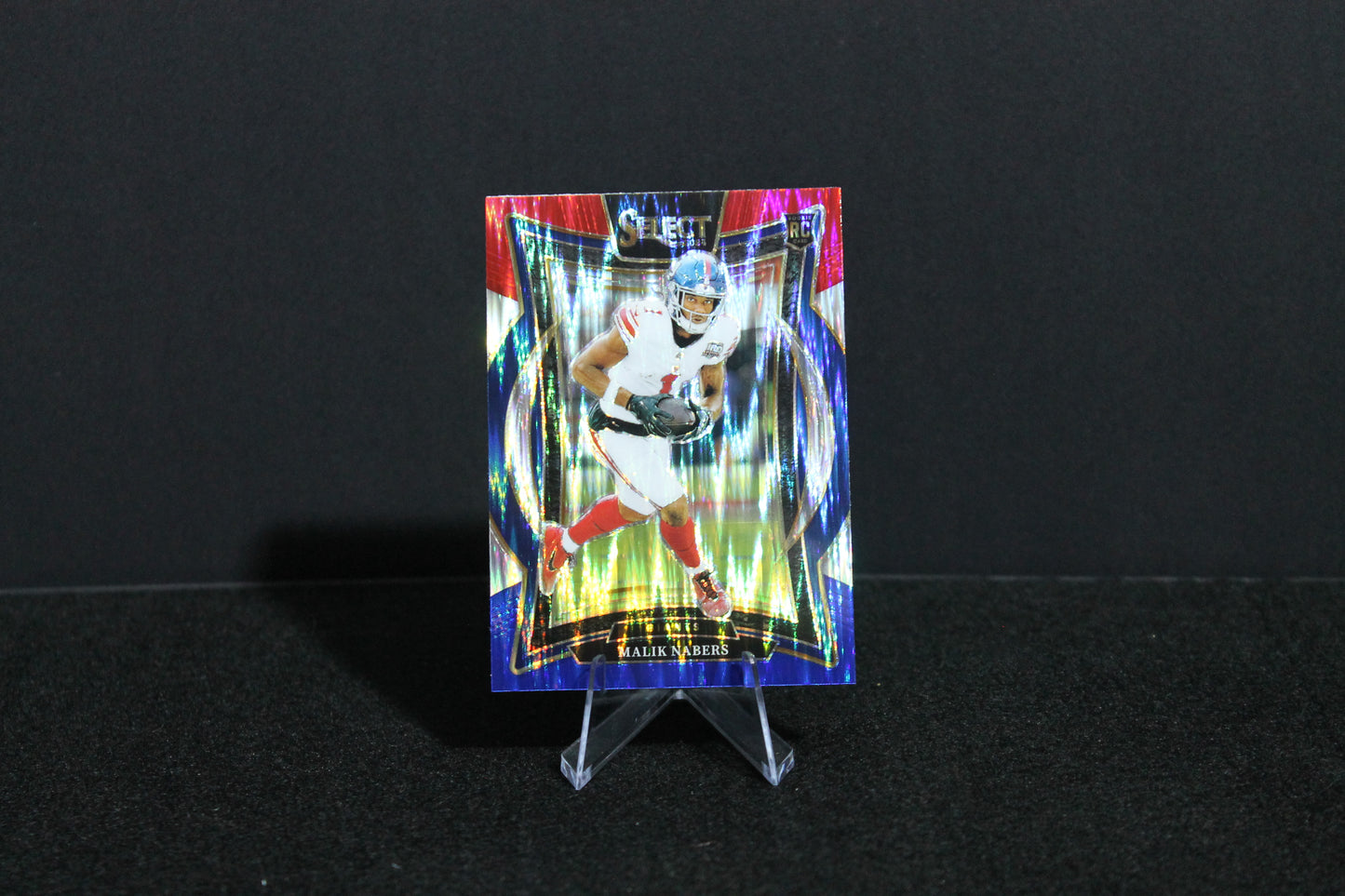 Malik Nabers - 2024 Select Football - Red & Blue Shock - Concourse - Rookie