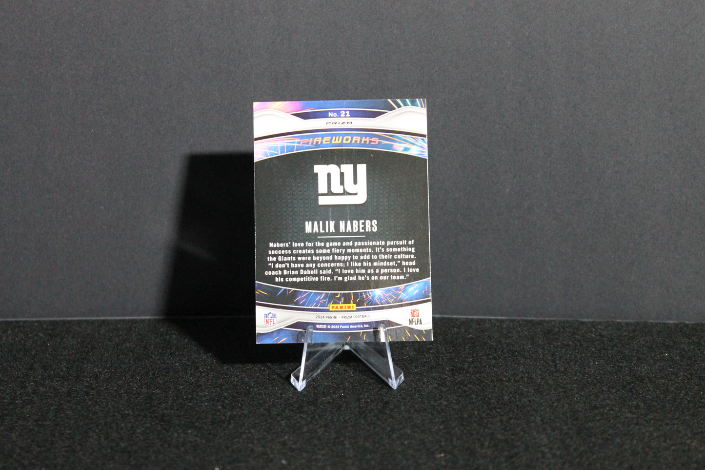 Malik Nabers - 2024 Panini Prizm - Green Wave Fireworks - Rookie