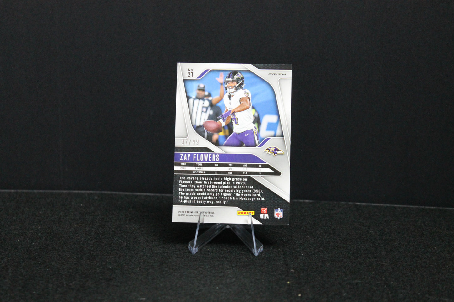 Zay Flowers - 2024 Panini Prizm - Purple Wave /99