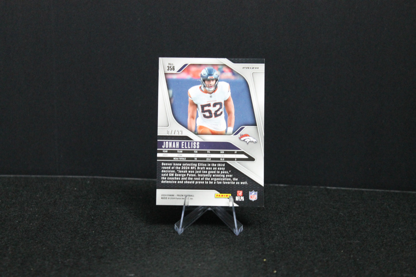 Jonah Elliss - 2024 Panini Prizm - No Huddle Blue /99 - Rookie
